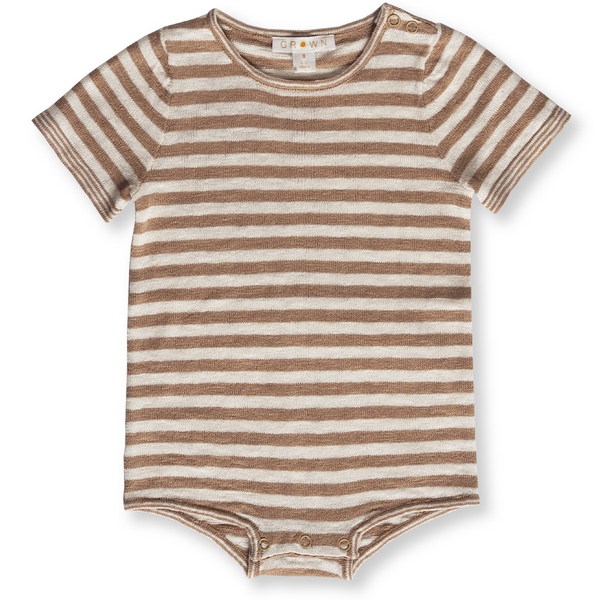 Stripe Linen Bodysuit | Cedar/Milk