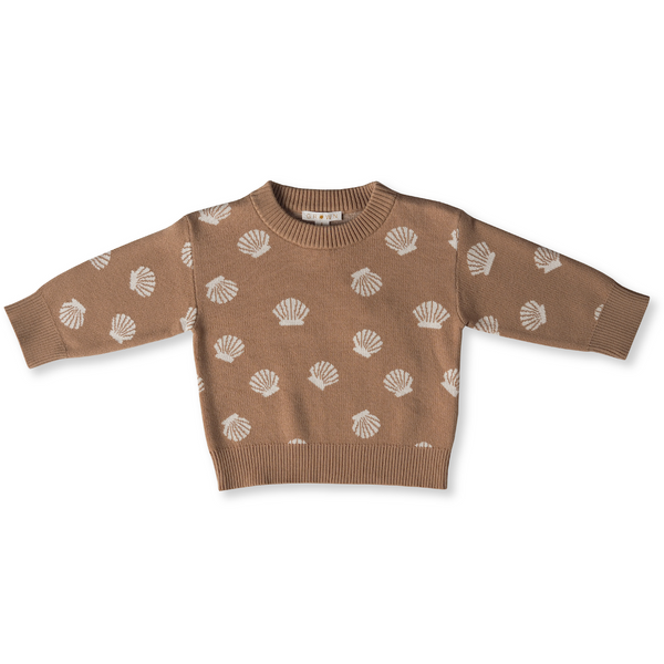 Clam Jacquard Pullover | Cedar/Milk