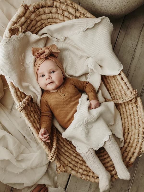 Heirloom Embroidered Blanket - Ivory