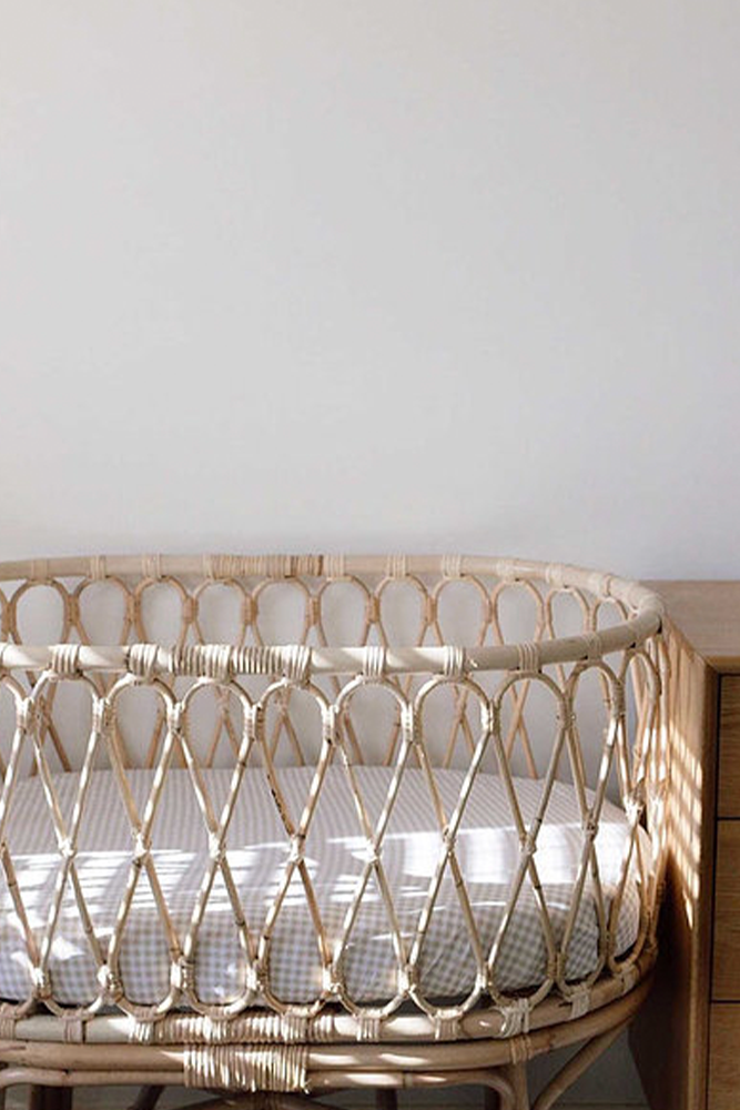 Organic Cotton Gingham Fitted Bassinet Sheet