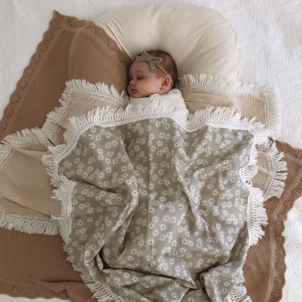 Mini Daisy Fringe Swaddle