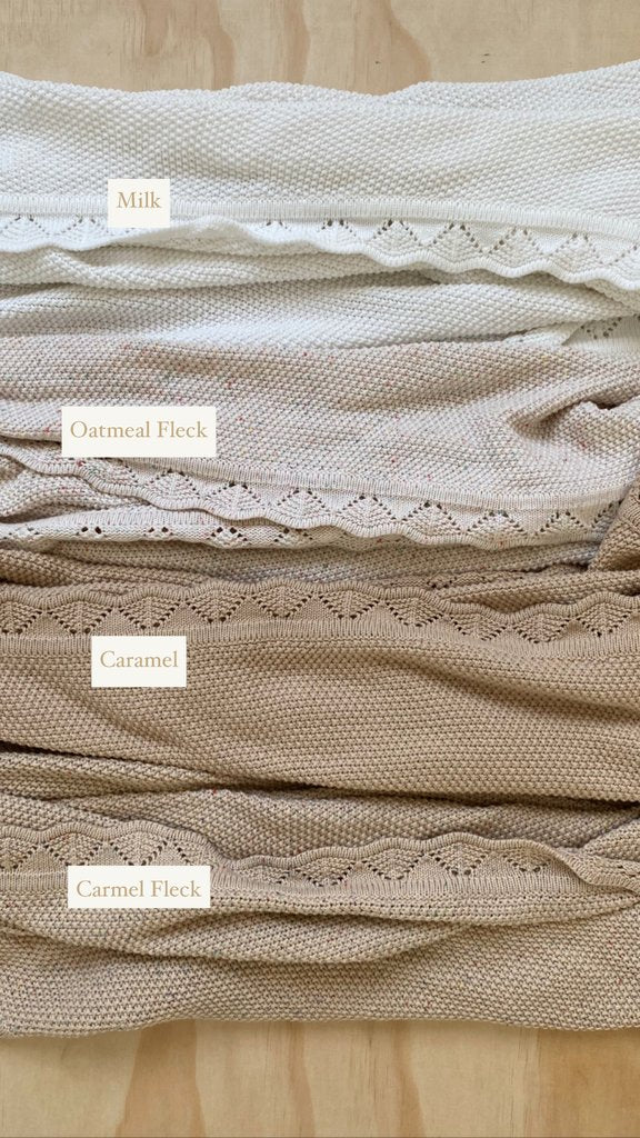 Heirloom Knit Blanket - Oatmeal Fleck