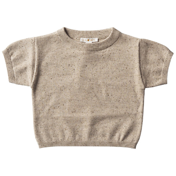 Dropped Shoulder Speckle Tee | Oatmeal Mud