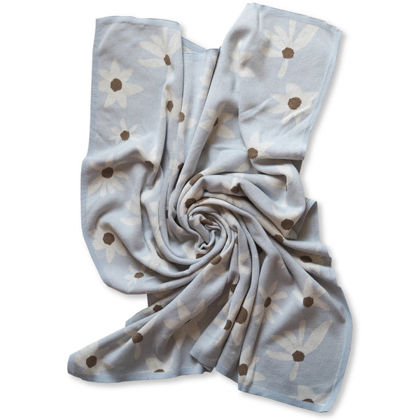 Daisy Dot Blanket | Dusty Sky