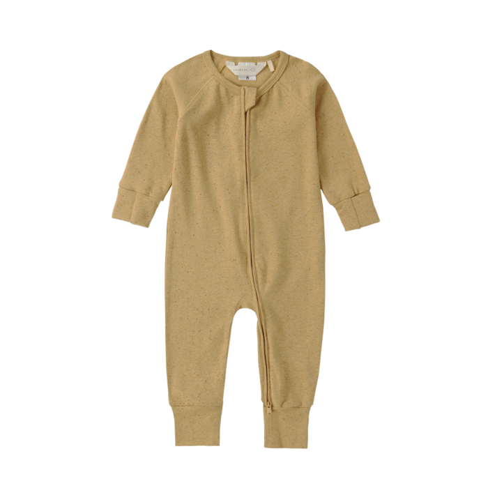 Organic Zip Growsuit - Ginger Speckled