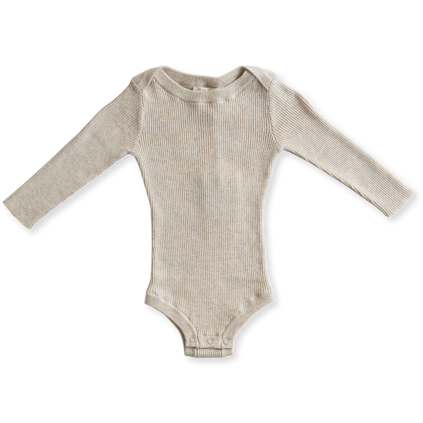 Ribbed Essential Bodysuit - Oat Marle