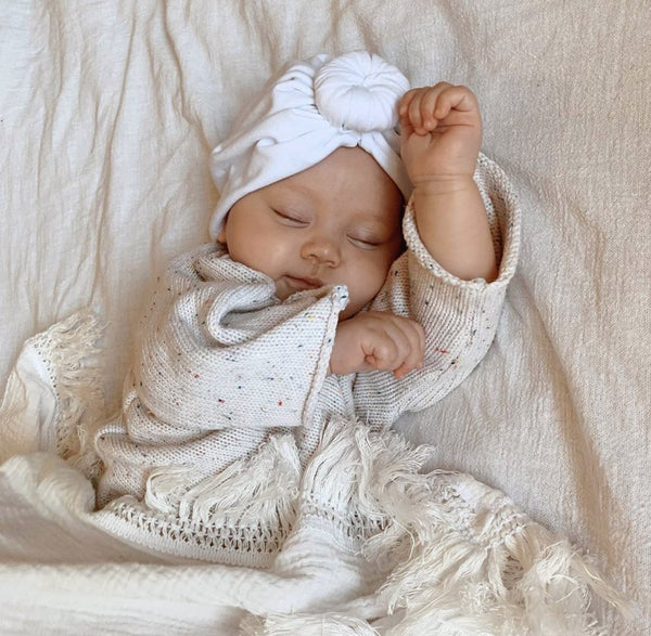 Cream Swaddle With Cream Fringe